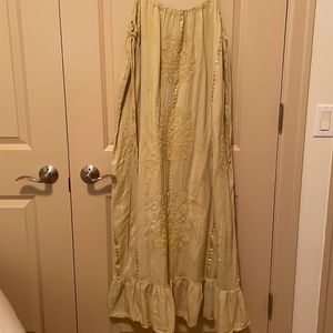 Zara Sundress, XL adjustable spaghetti straps. Cotton, metallic accent thread